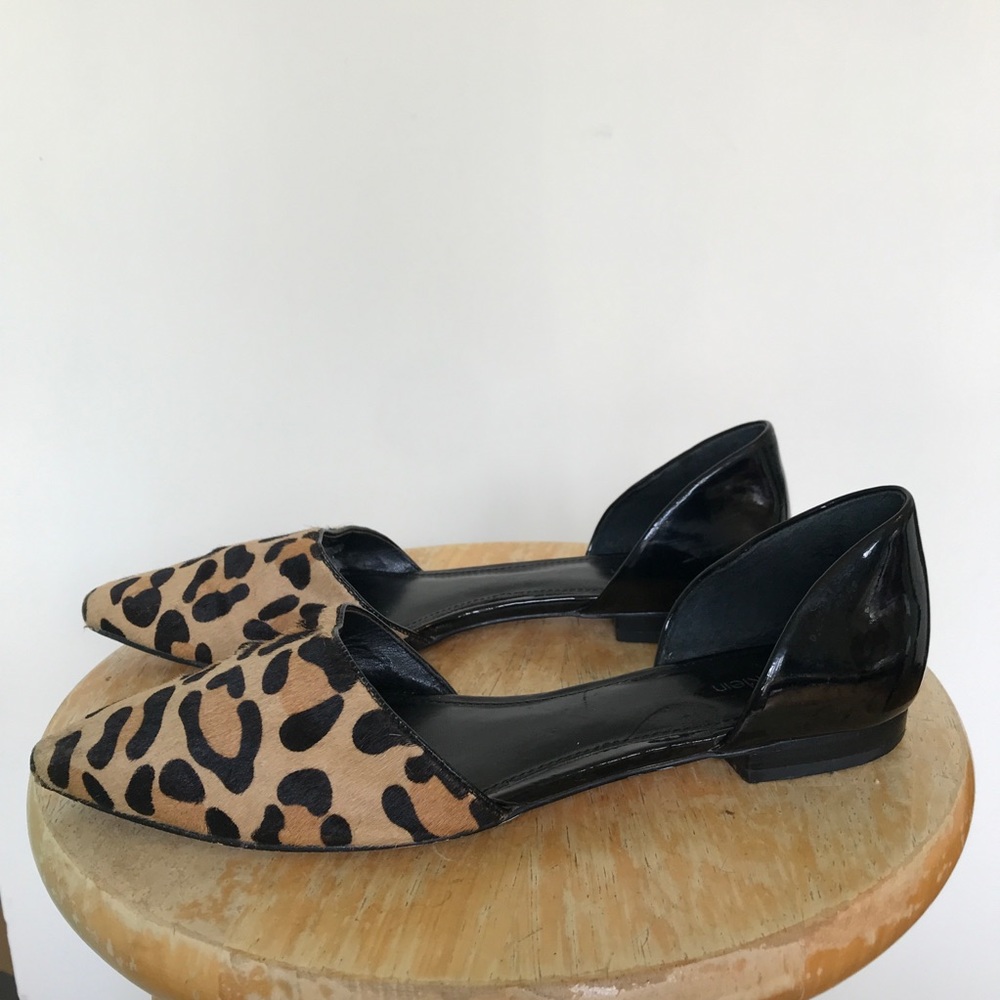 Calvin Klein leopard flats